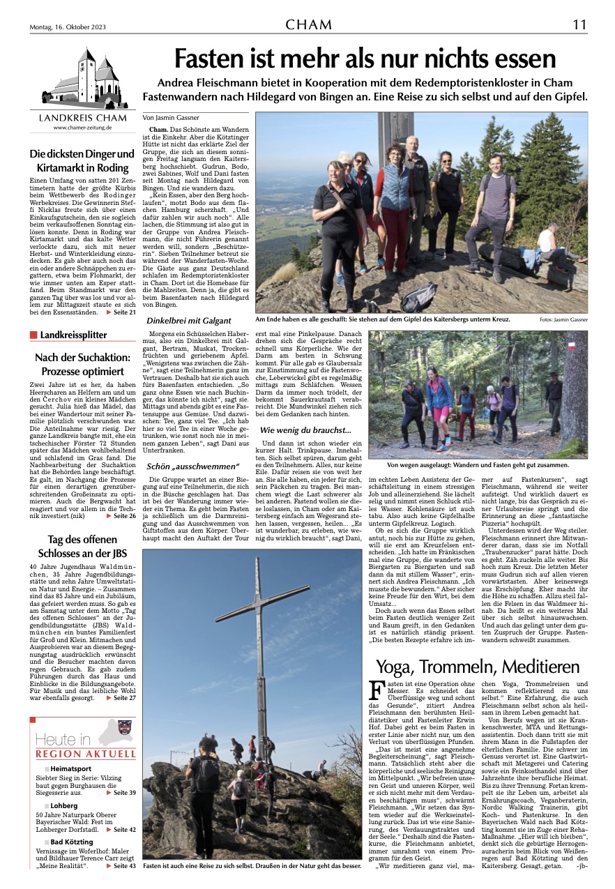 2023-10-16_Chamer_Zeitung_West_Seite_11_Fasten_ist_mehr_als_nur_nichts_essen